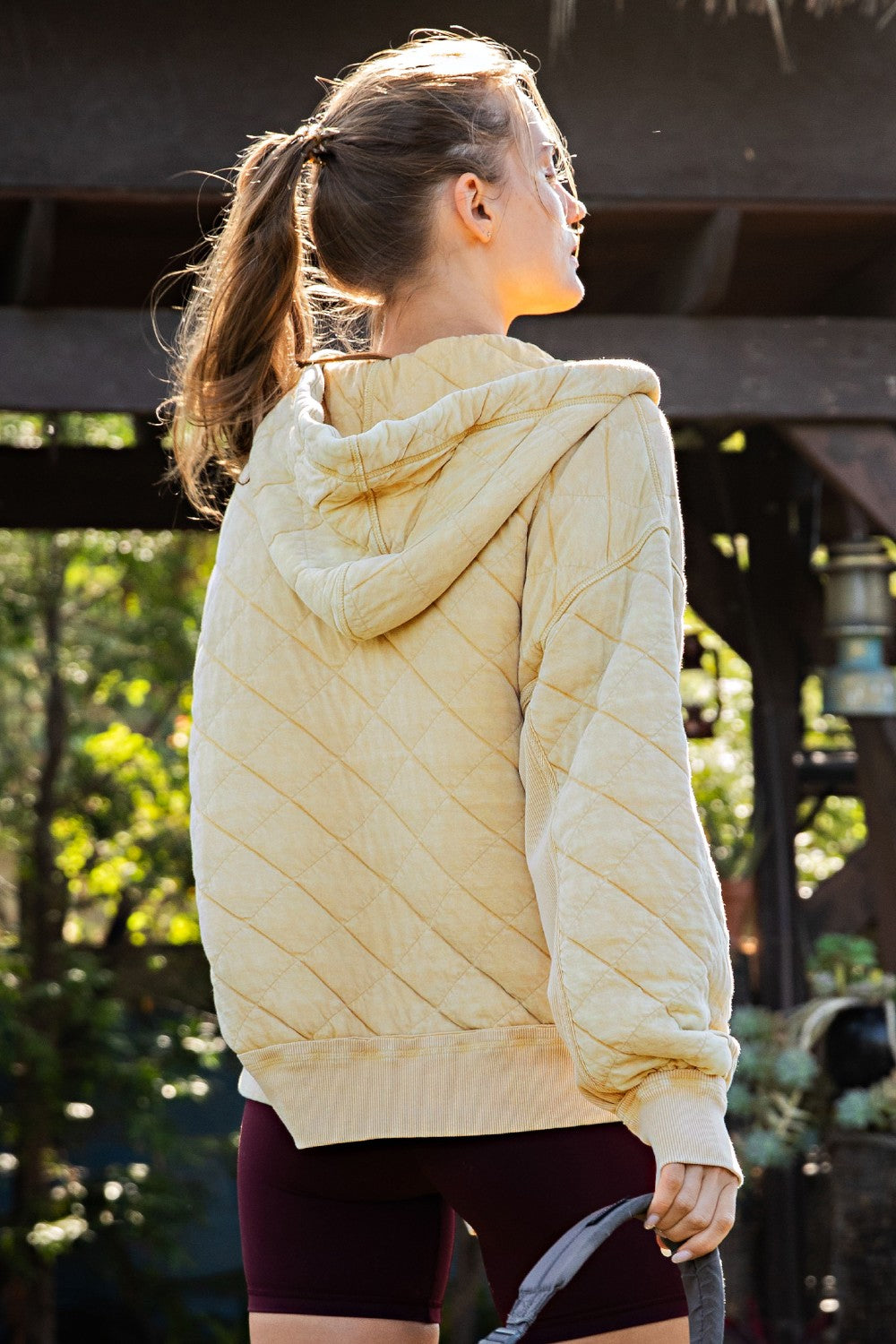 Paloma Quilted Quarter Zip Hoodie