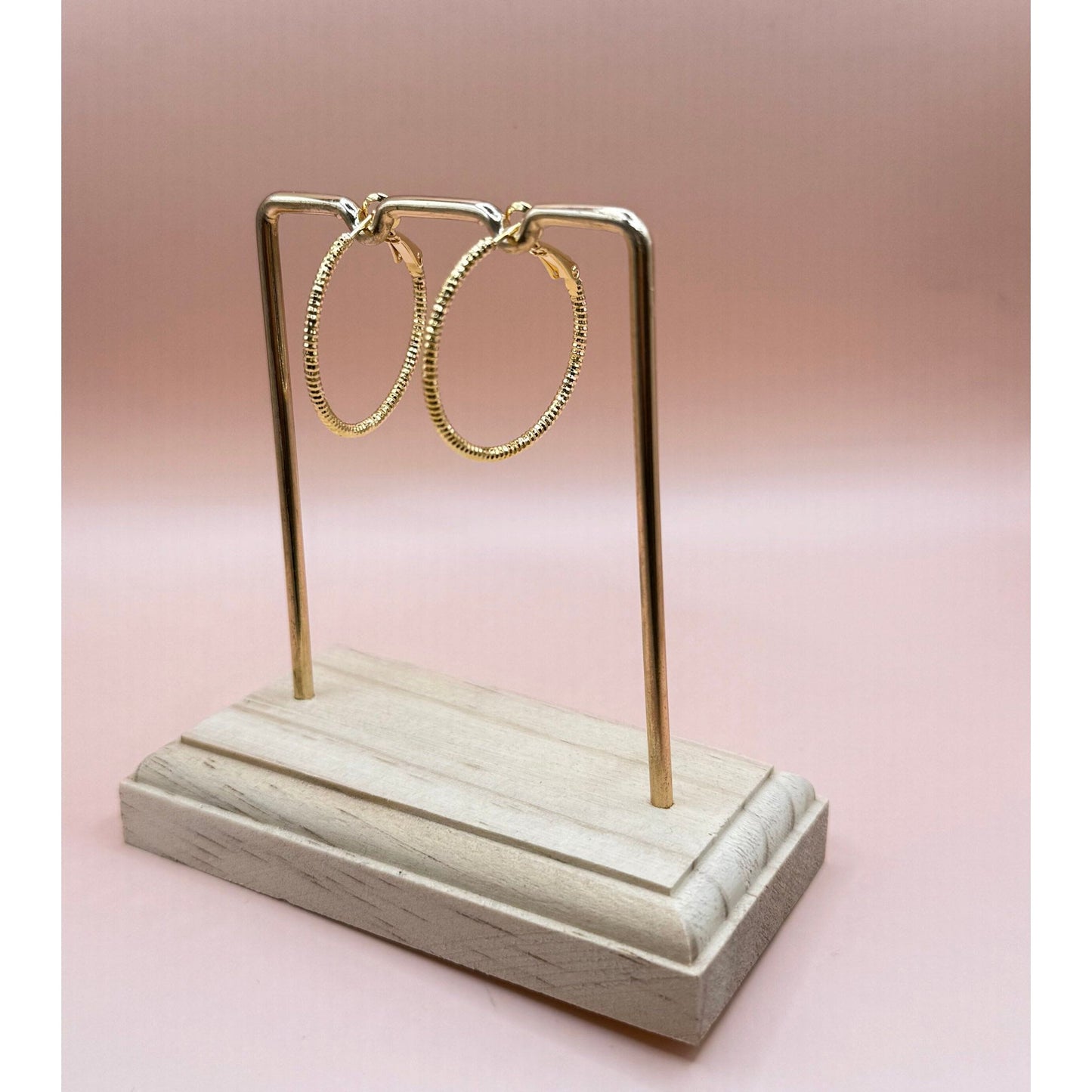 Sparkle Texture Hoops Gold — faceted gold hoop earrings from Thread & Clover boutique