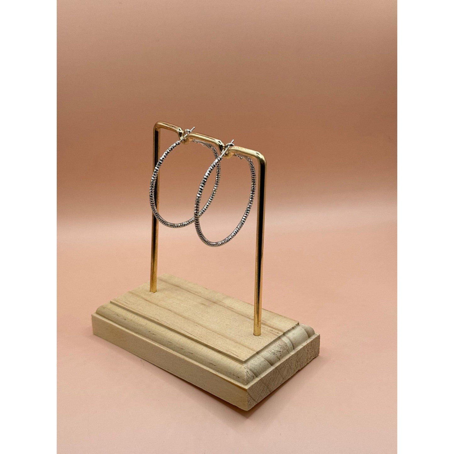 Sparkle Texture Hoops Silver — faceted silver hoop earrings from Thread & Clover boutique