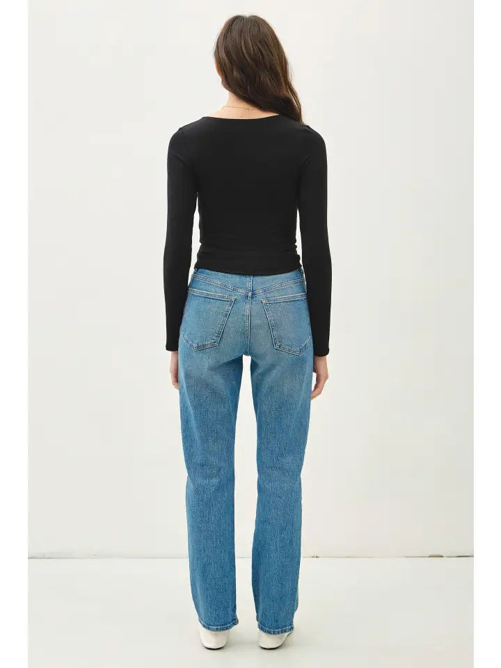 Layered Long Sleeve Cropped Top
