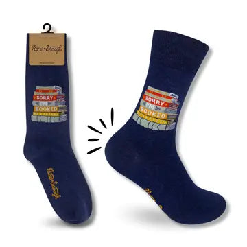 Sorry I'm Booked Socks