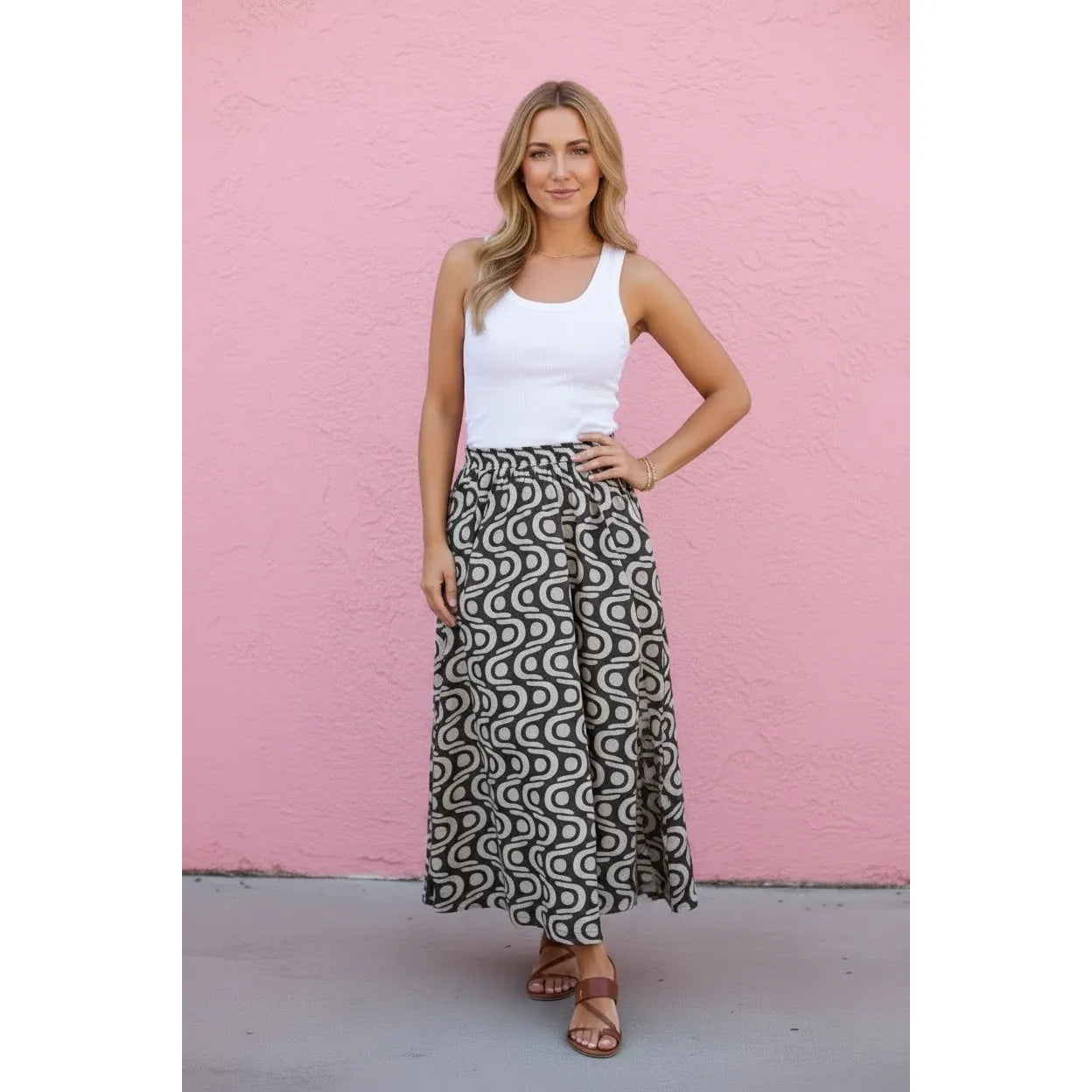 Gennifer Geo Print Midi Skirt