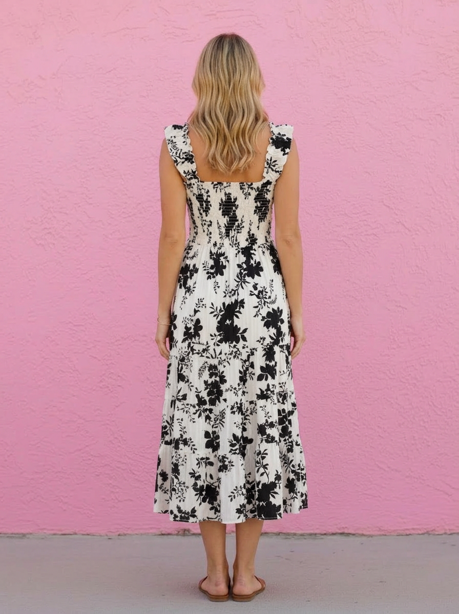Chrissy Smocked Midi Dress