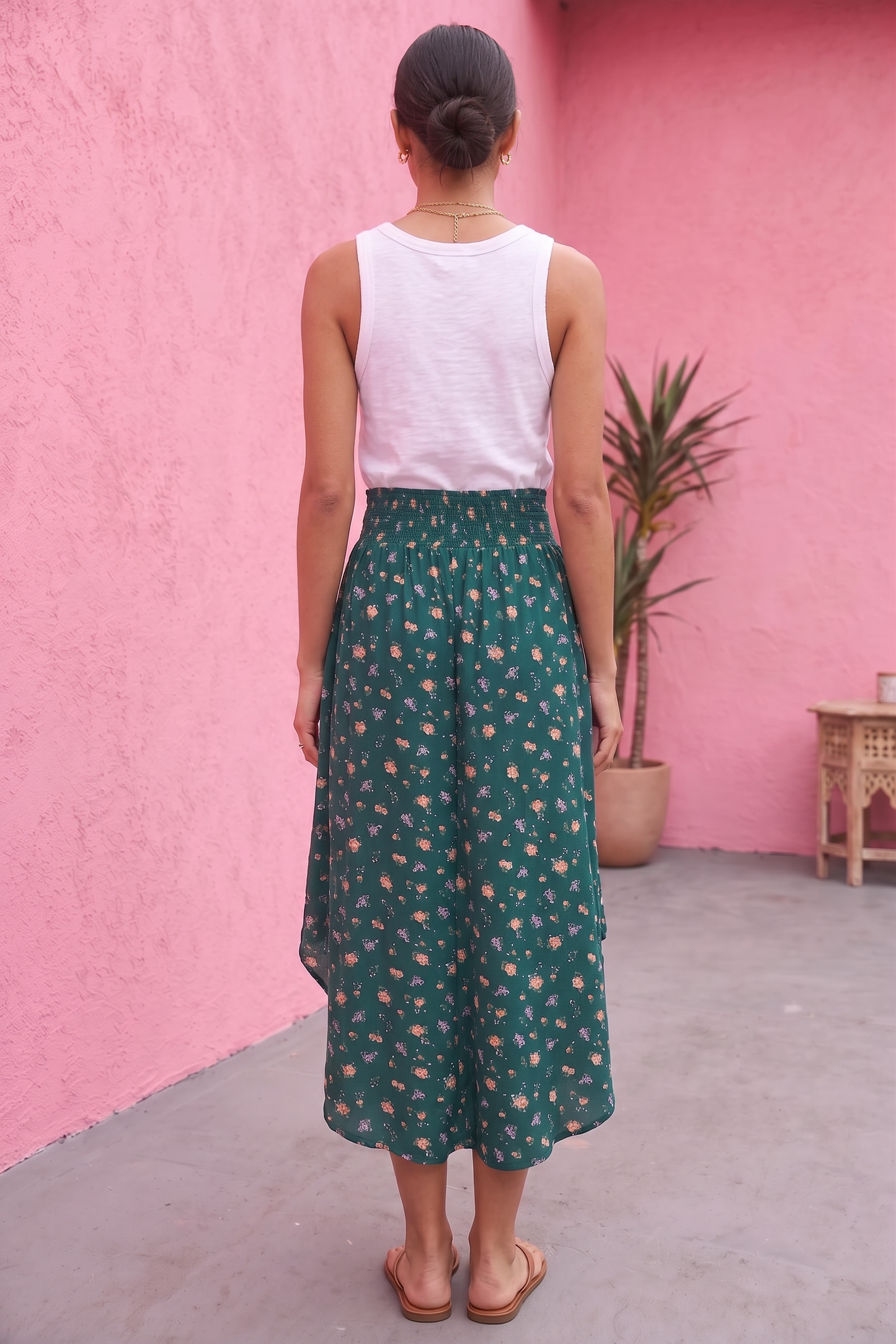 Ivy Floral Smocked Midi Skirt