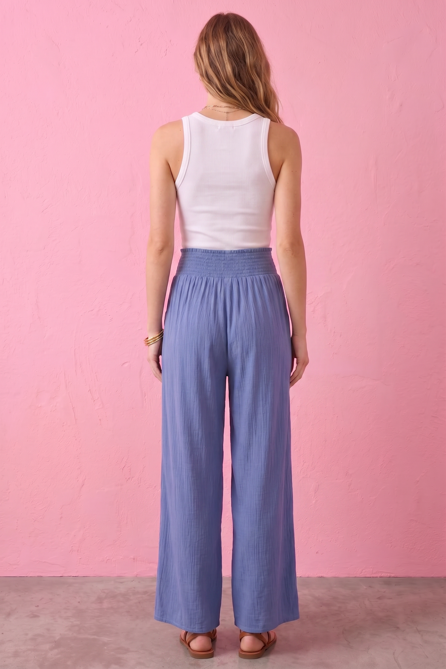 Harlow Smocked Wide Leg Crop Pants