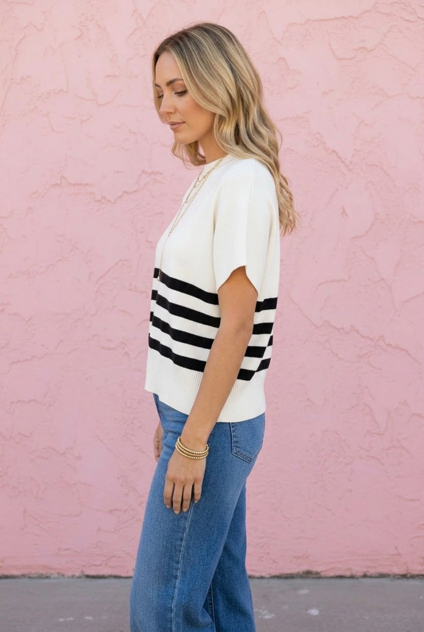 Paisley Oversized Short Sleeve Sweater