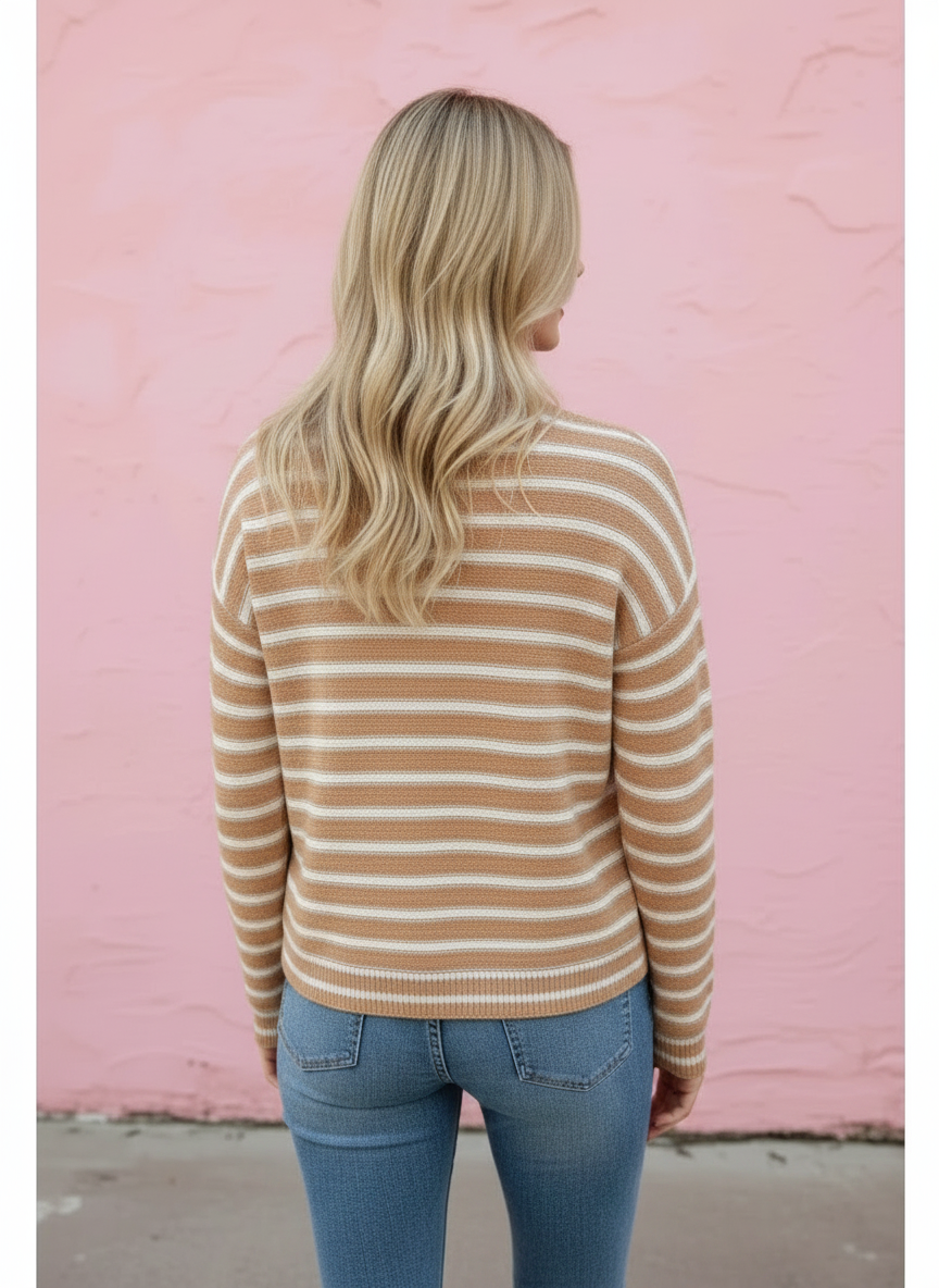 Reeve Stripe Ribbed Cardigan