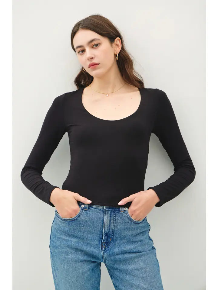 Layered Long Sleeve Cropped Top