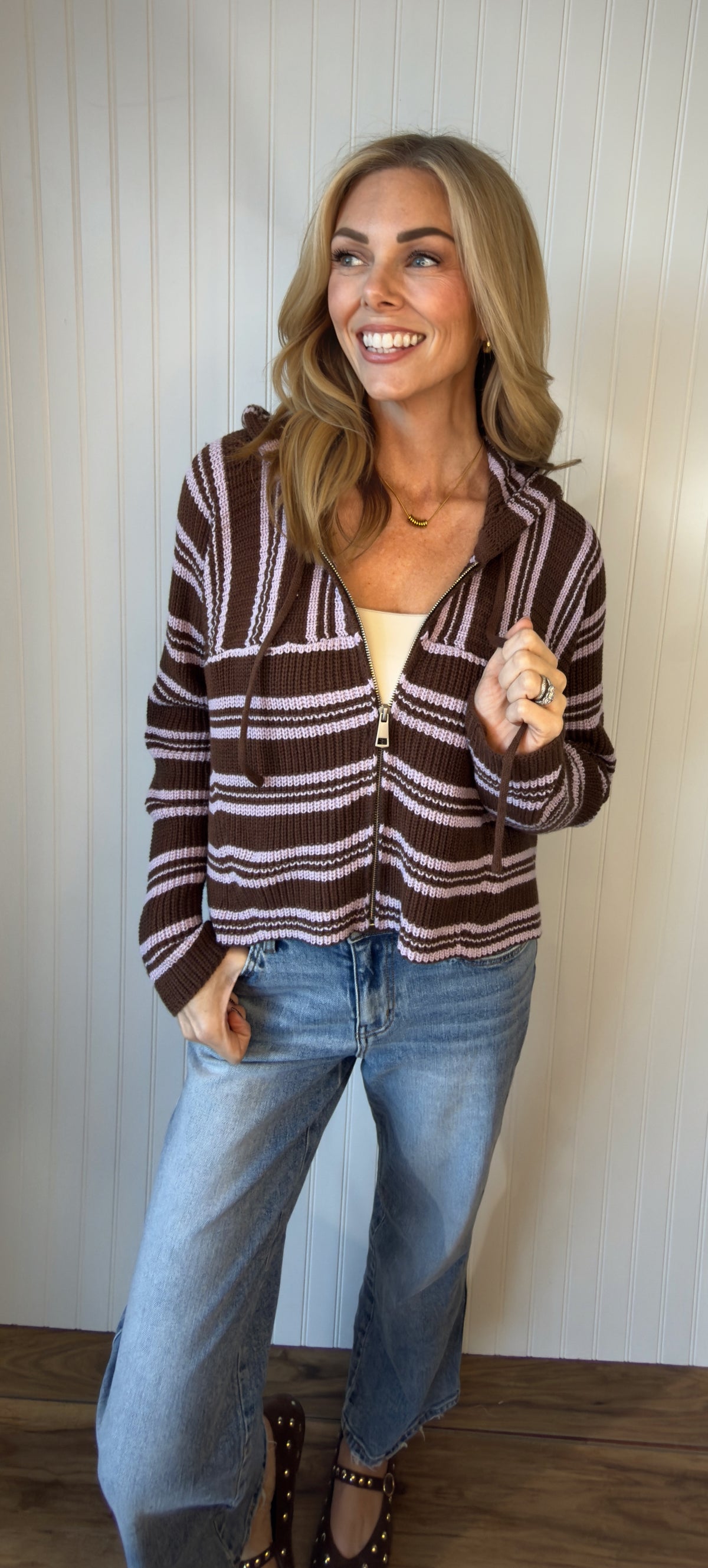 Emery Cropped Hooded Sweater