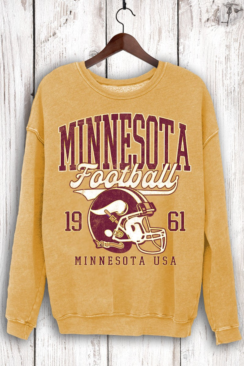 Minnesota Football Sweatshirt in Mineral Mustard — vintage Minnesota Football graphic sweatshirt from Thread & Clover boutique