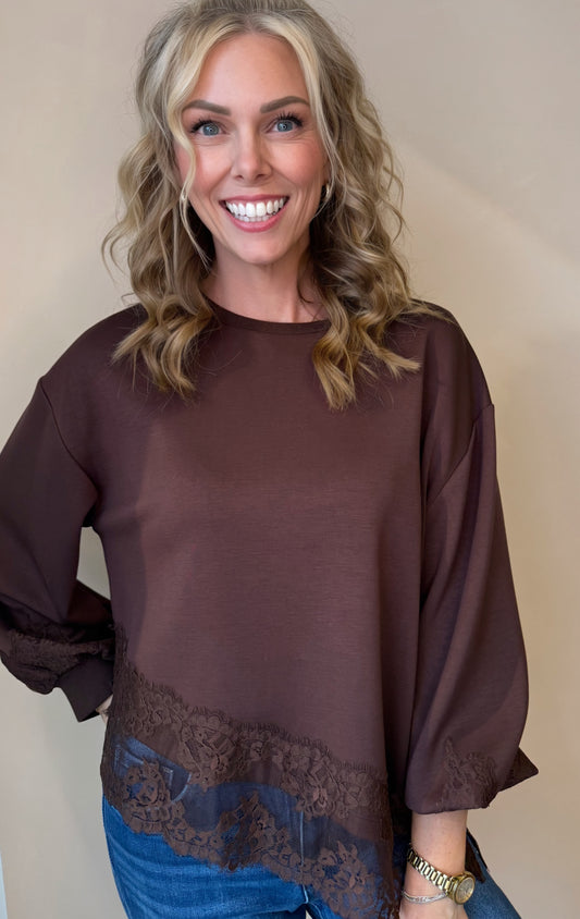 Lila Lace Detail Sweatshirt