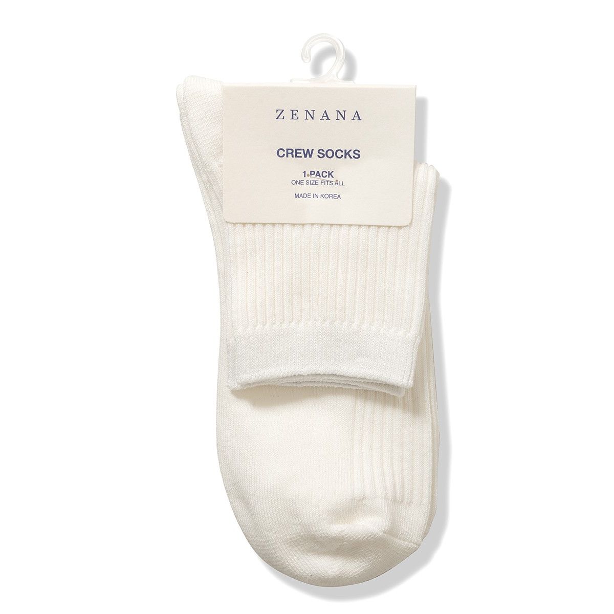 Ribbed Crew Socks folded pair — soft cotton blend socks from Thread & Clover boutique