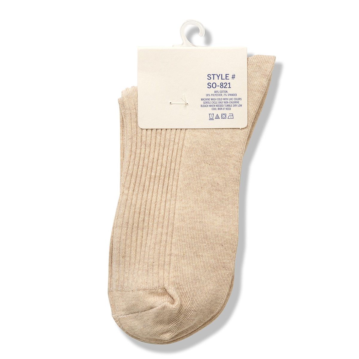 Ribbed Crew Socks in white — ribbed texture detail from Thread & Clover boutique