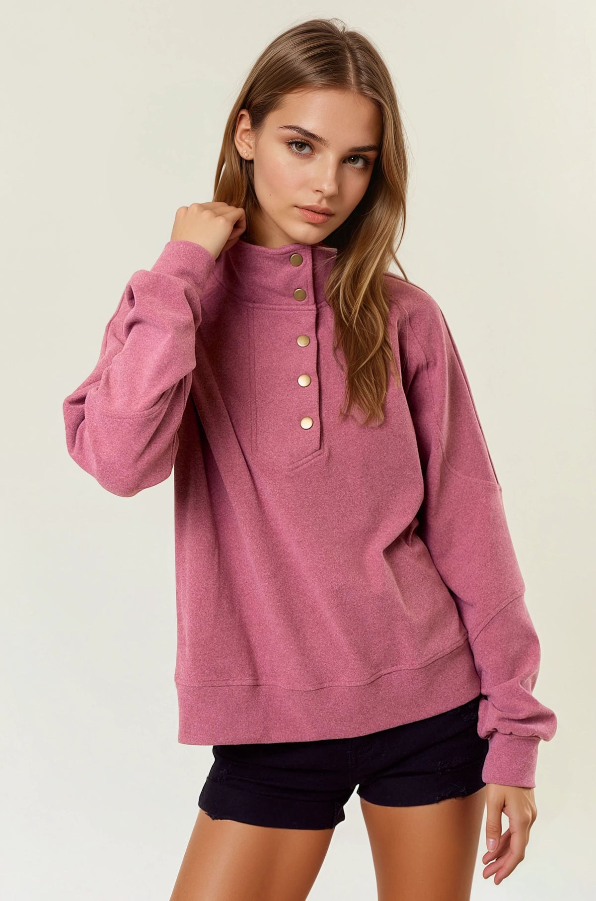 Ruthie Mock Neck Sweatshirt