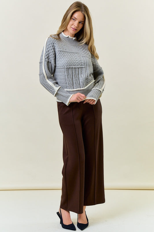 Easy Does It Pintuck Pants in black and espresso — pintuck pants from Thread & Clover boutique