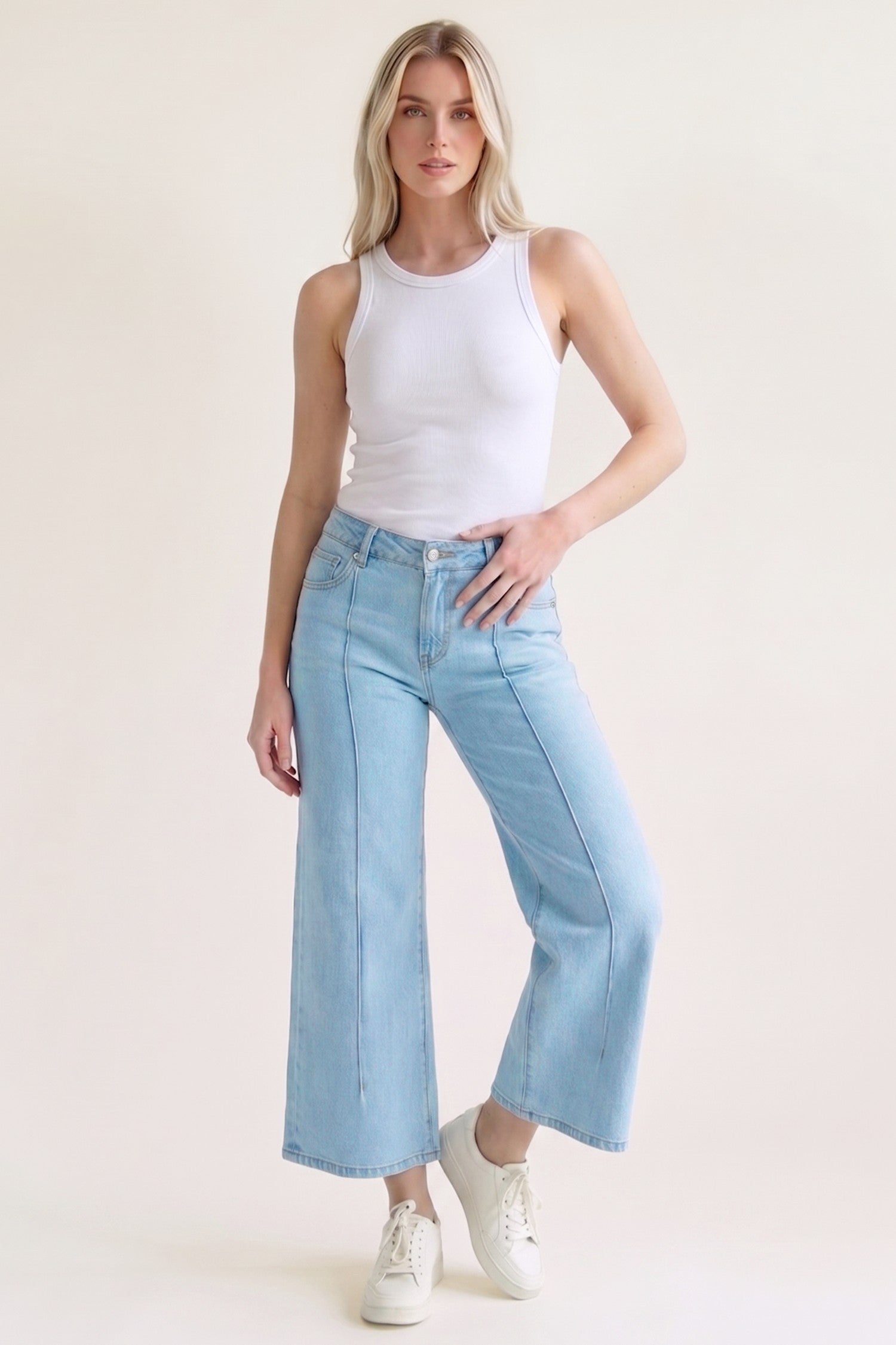 Bexley Straight Jean in Light Wash — tummy control straight leg jean from Thread & Clover boutique