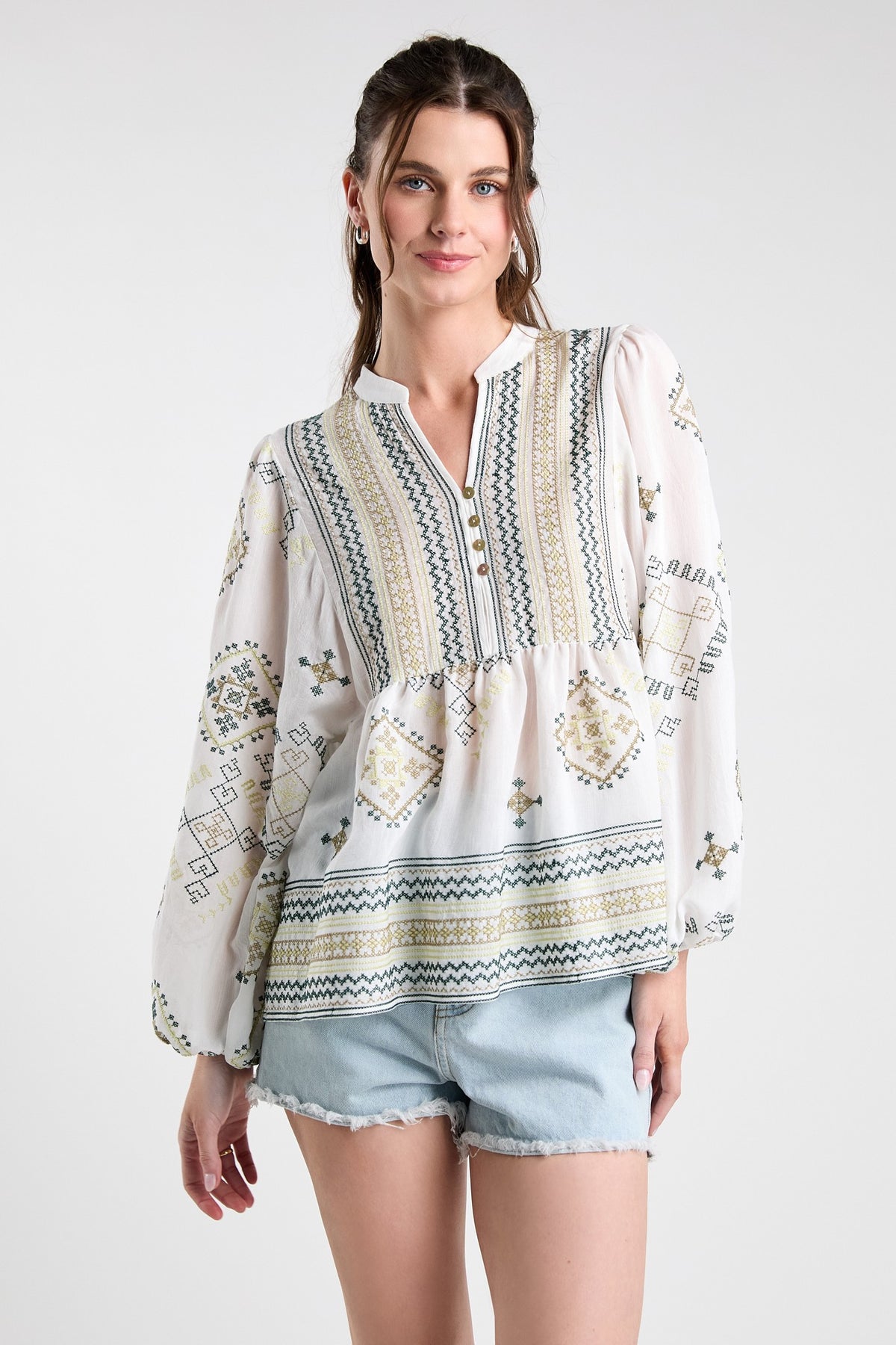 Bianca Embroidered Tunic Top