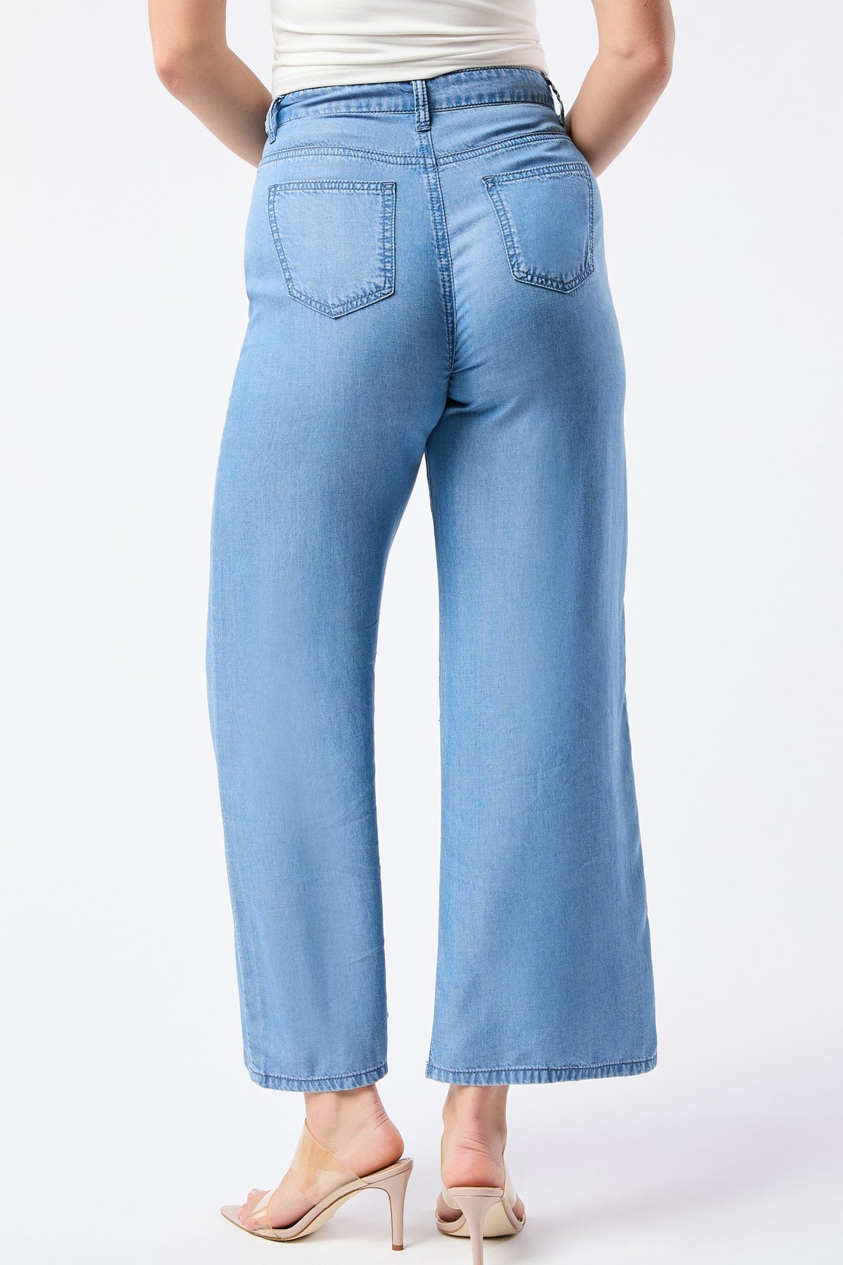 Sedona Wide Leg Tencel Pants in Light Wash — wide leg Tencel pants from Thread & Clover boutique