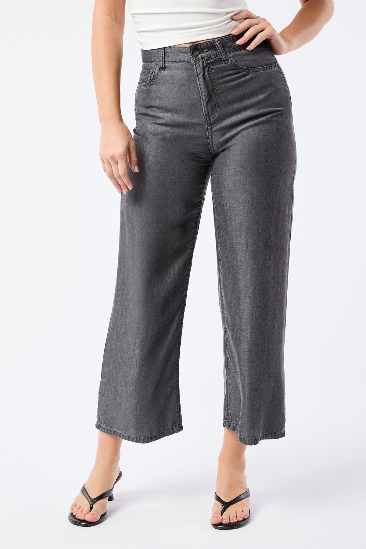 Marlee Wide Leg Tencel Pants in Ash — wide leg Tencel pants from Thread & Clover boutique