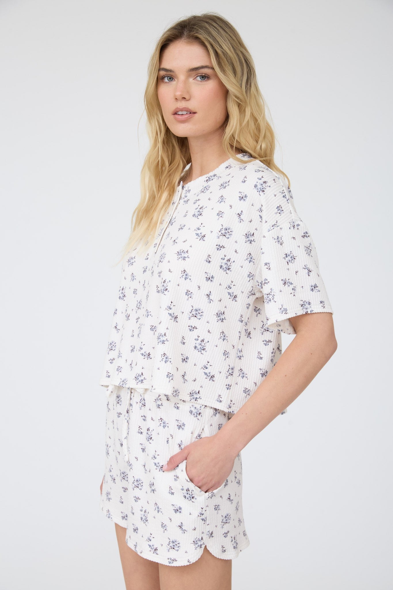 Beatrix Floral Henley Top