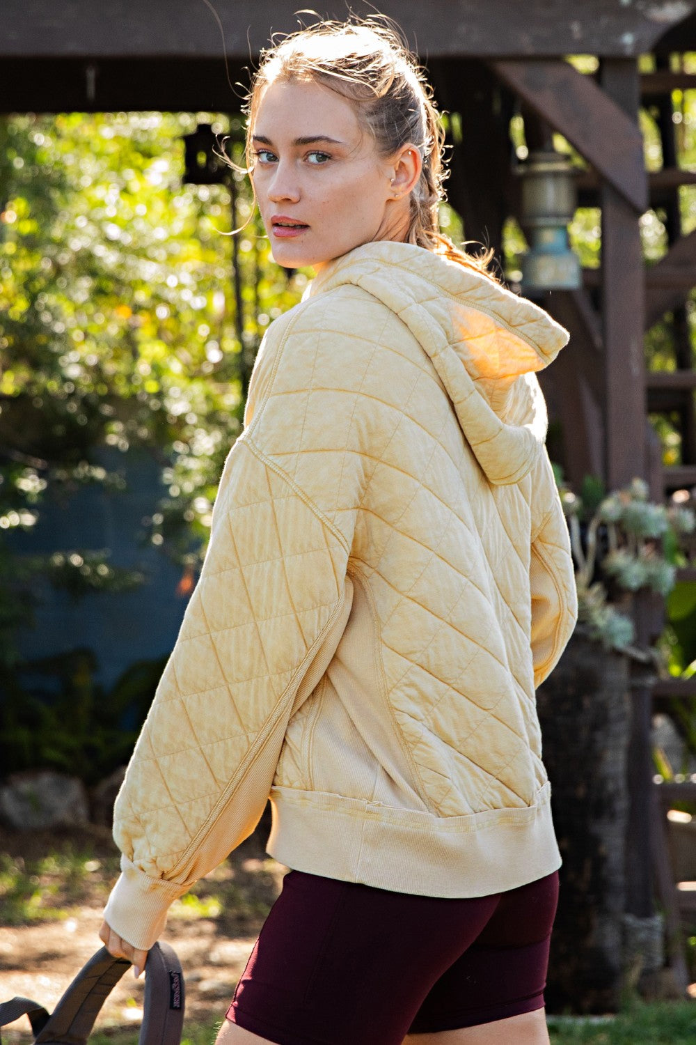 Paloma Quilted Quarter Zip Hoodie
