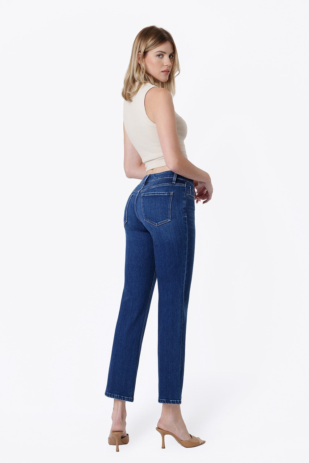 Sierra Fold Crease Straight Jean in Survival Wash — fold crease straight jean from Thread & Clover boutique