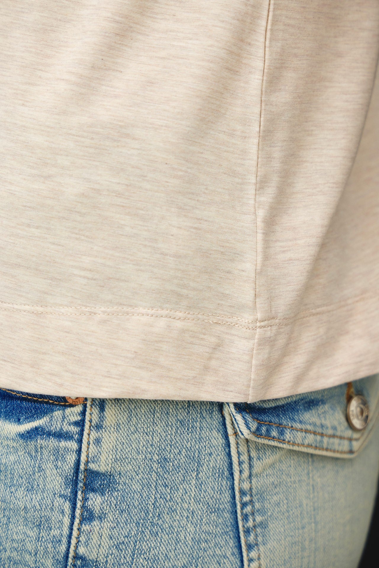 Oatmeal Round Neck Tee