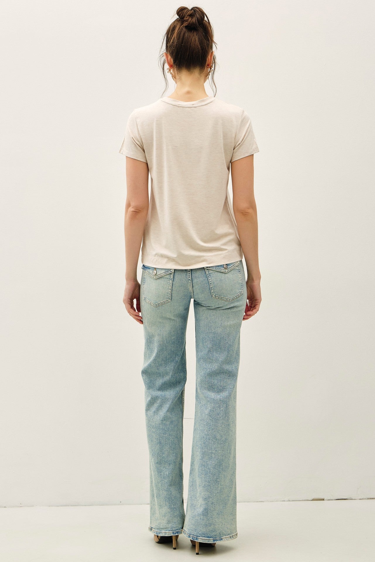 Oatmeal Round Neck Tee