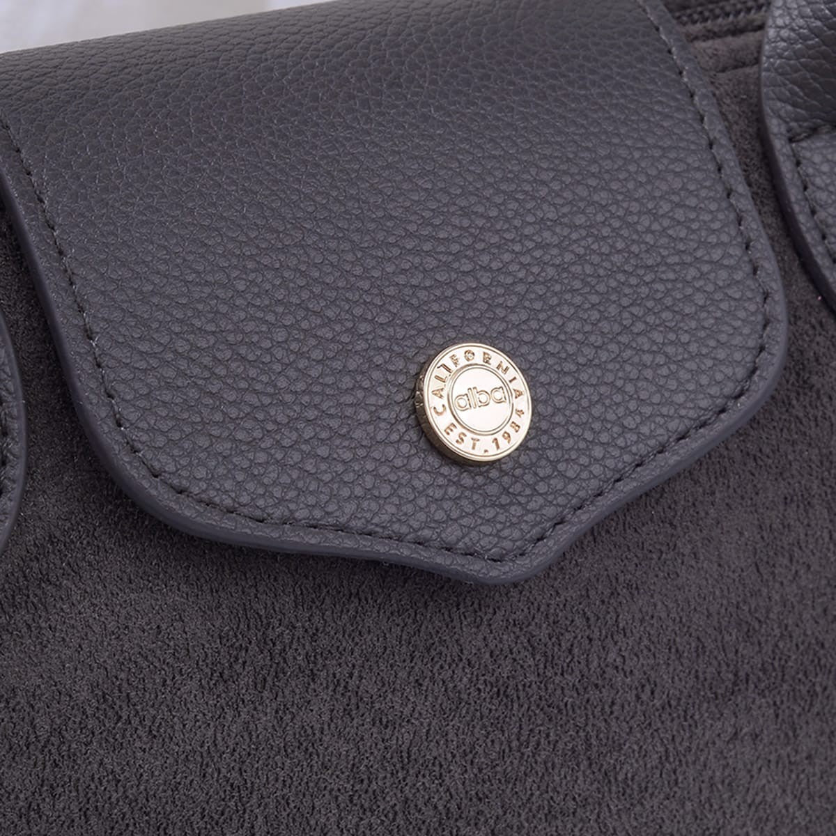 Britney Suede Double Handle Crossbody Bag — suede crossbody with gold hardware from Thread & Clover boutique