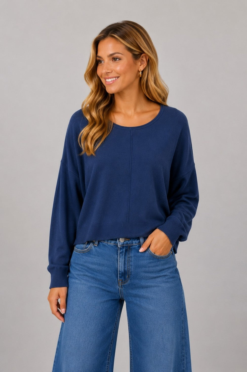 Georgette Round Neck Pullover