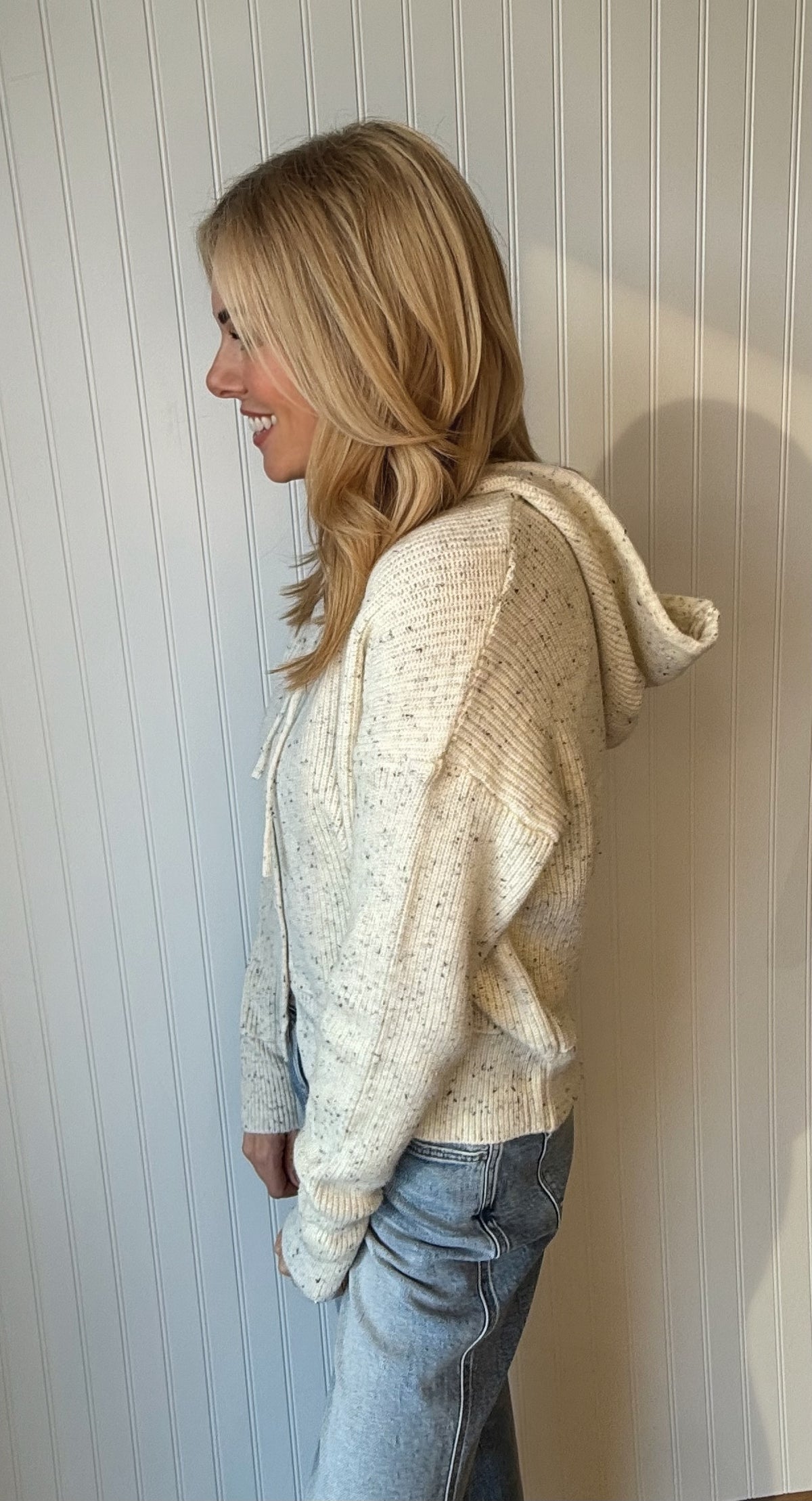 Linden Speckled Hooded Cardigan