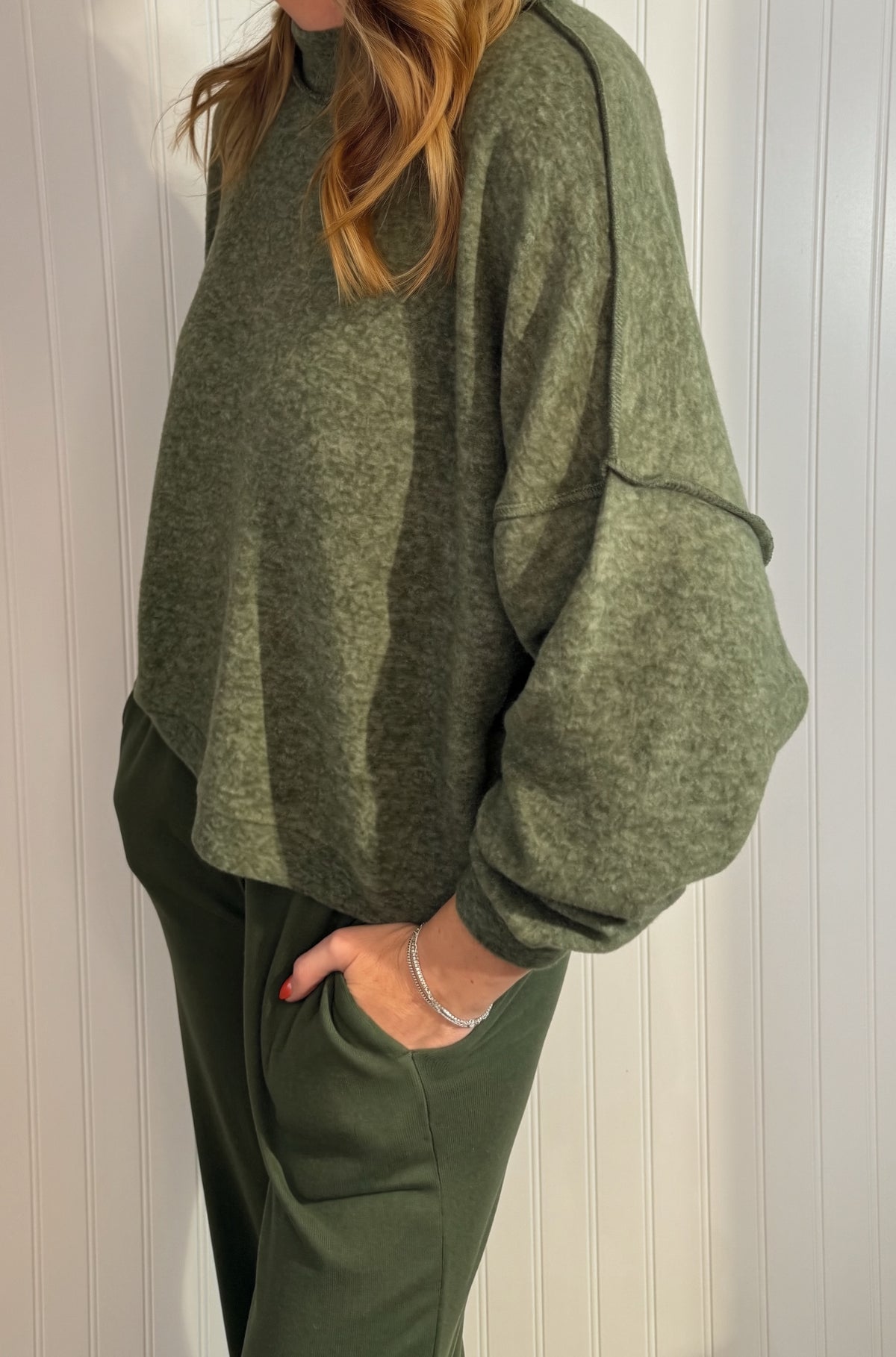 Farrah Melange Hacci Sweater — brushed hacci sweater from Thread & Clover boutique