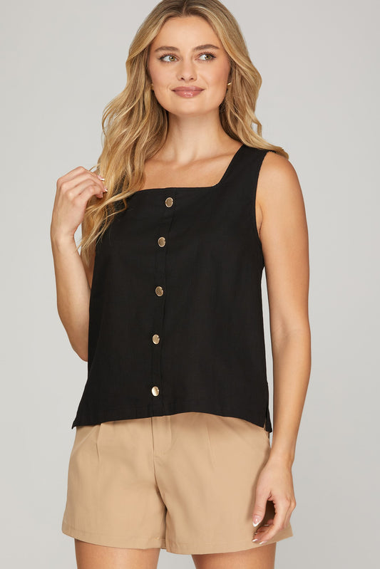 Cleo Button Front Tank