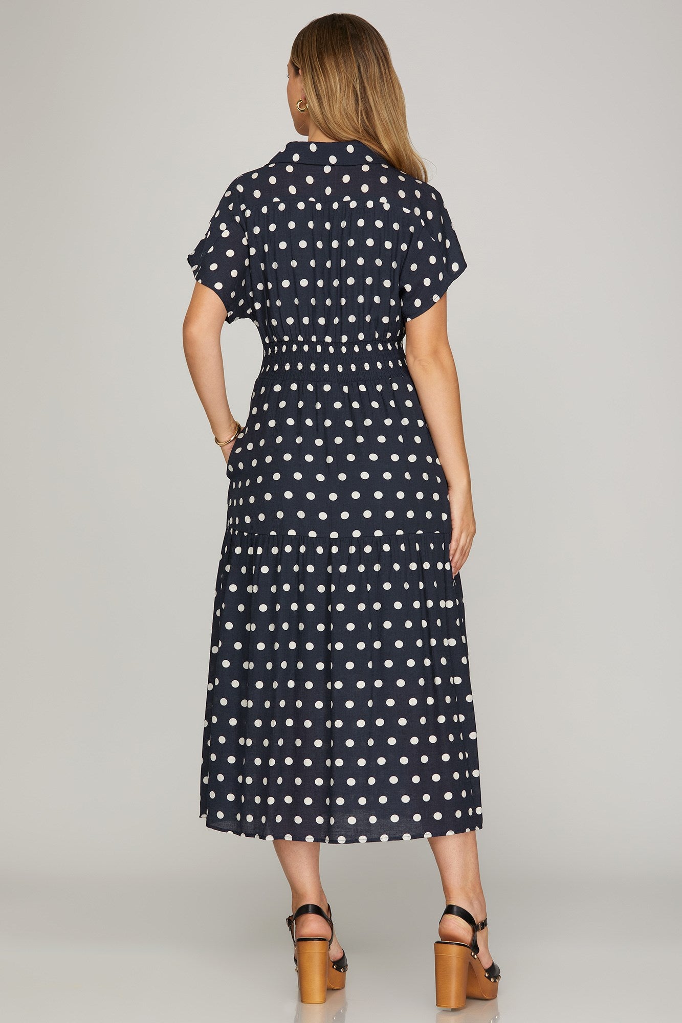 Gwen Polka Dot Midi Dress