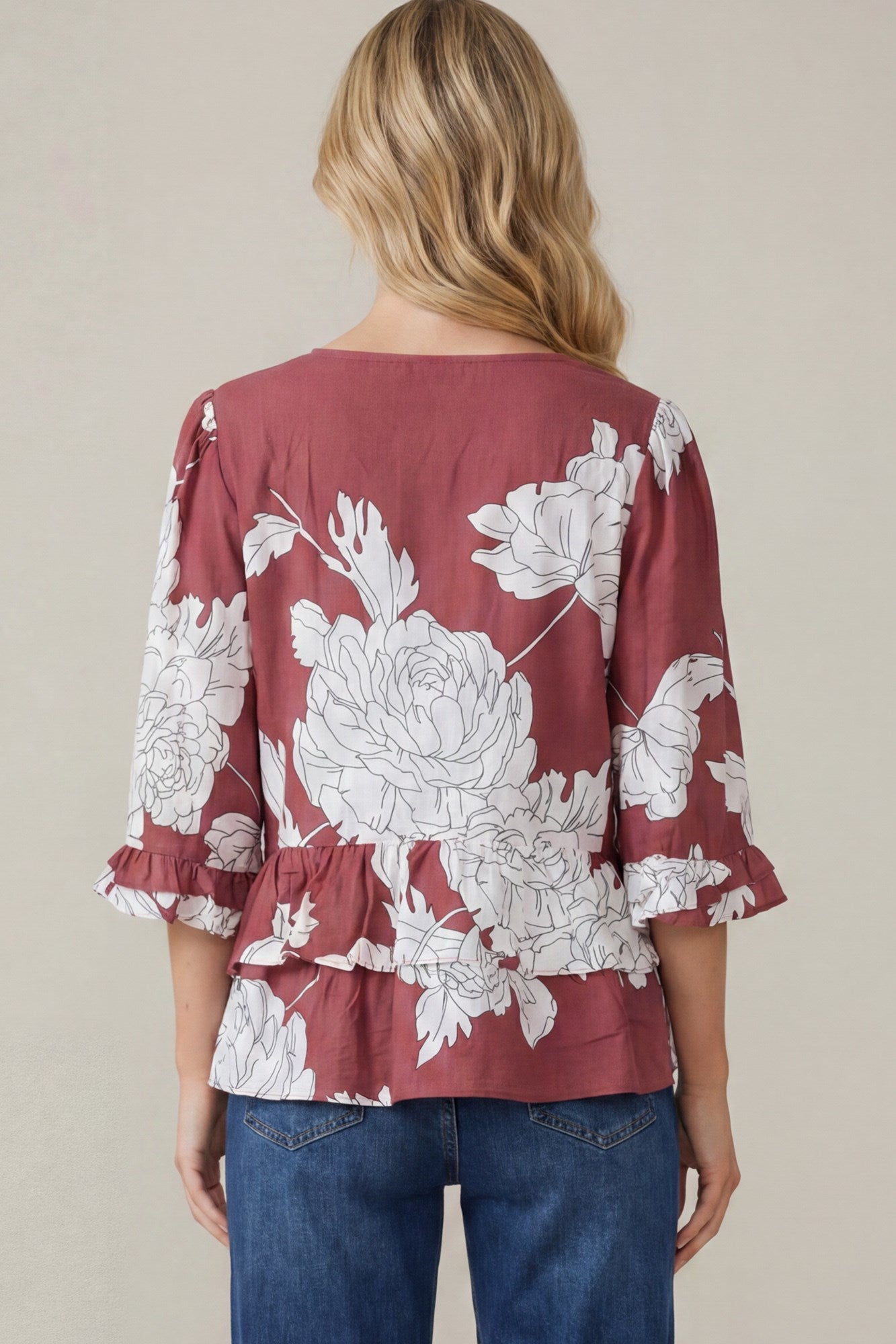 Waverly Ruffle Hem Woven Top