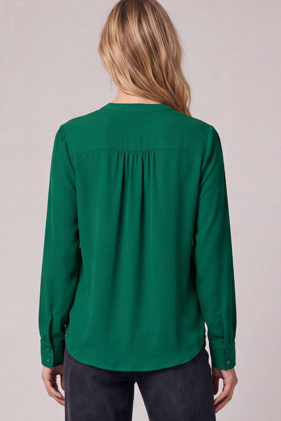 Cora Split-Neck Woven Top