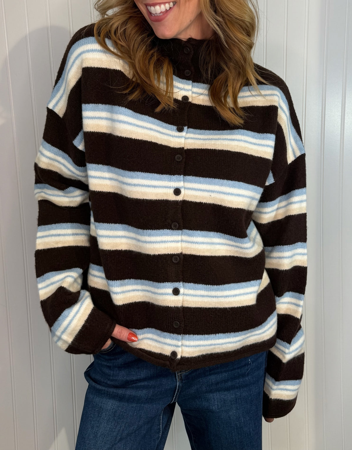 Cove Rolled Neck Cardigan