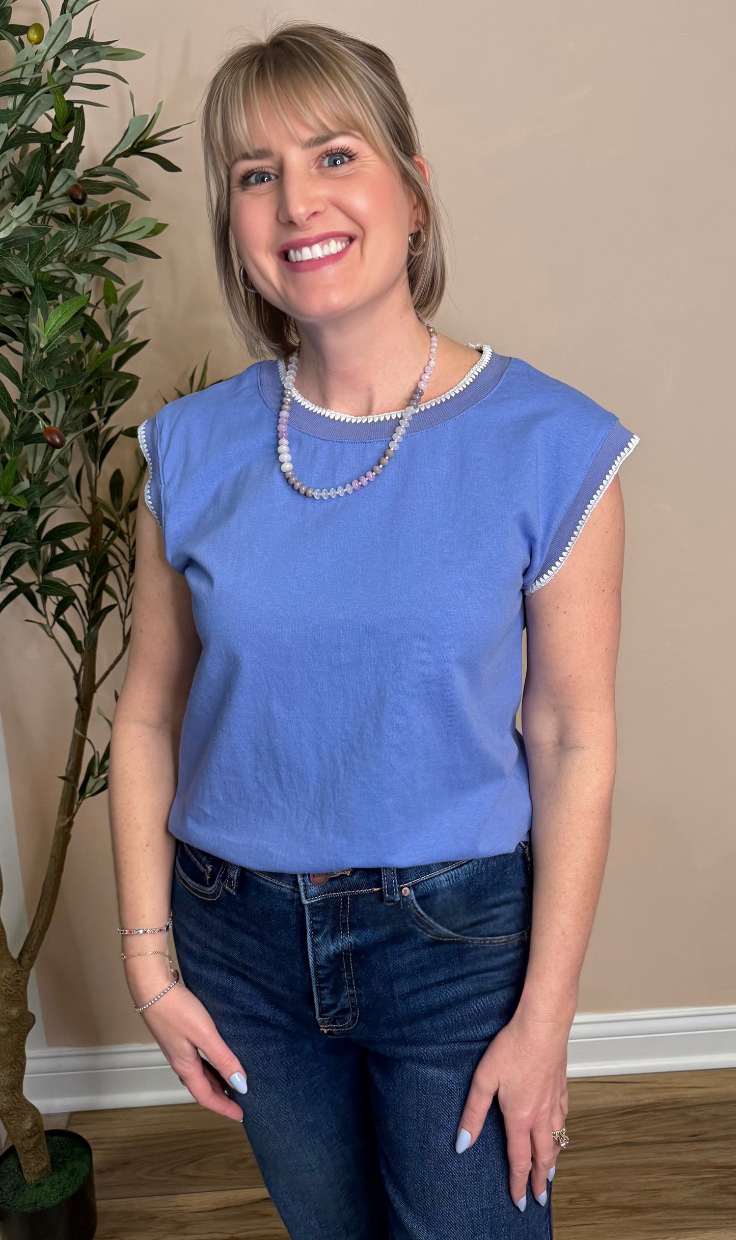 Emily Stitched Cotton Tee