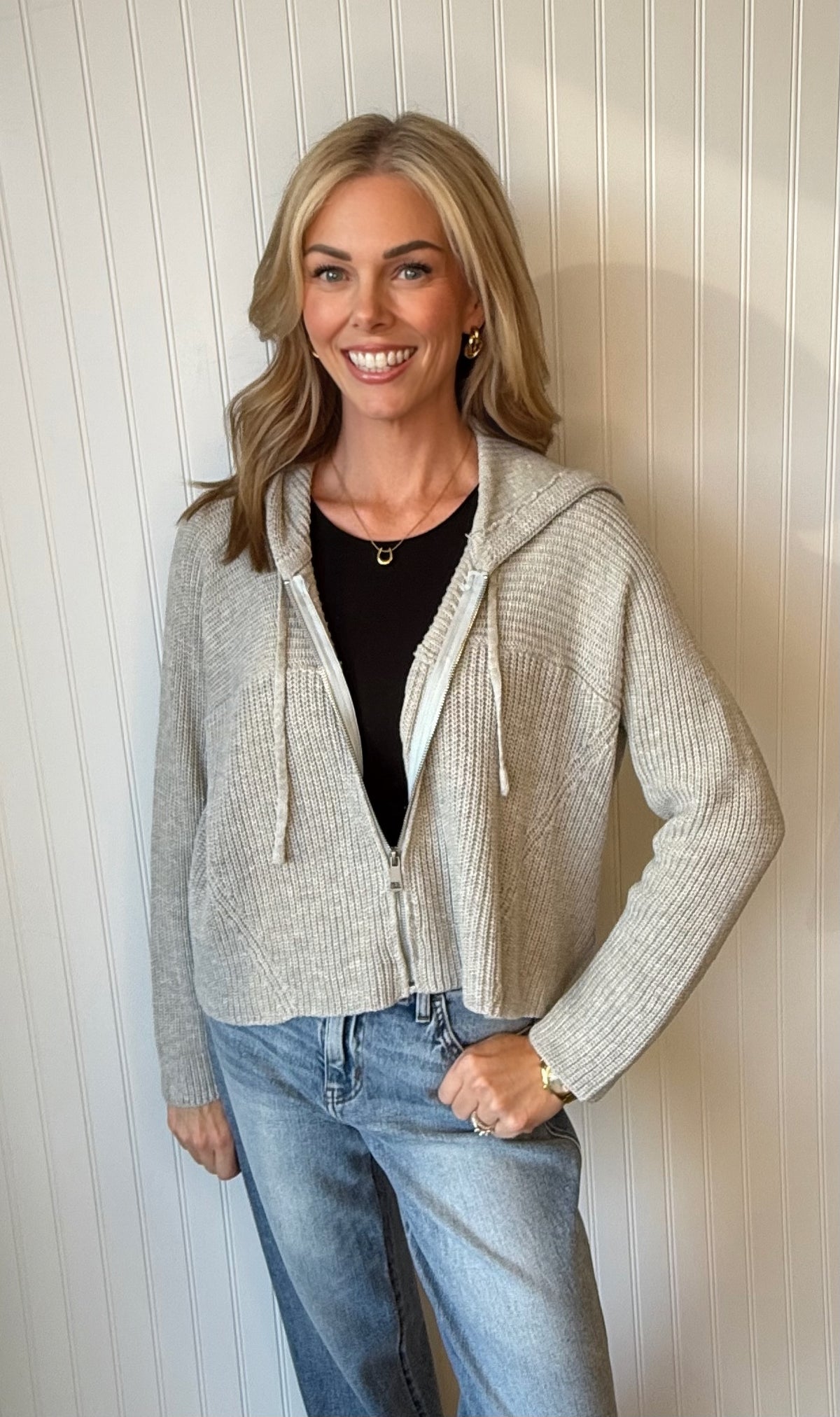 Emery Cropped Hooded Sweater