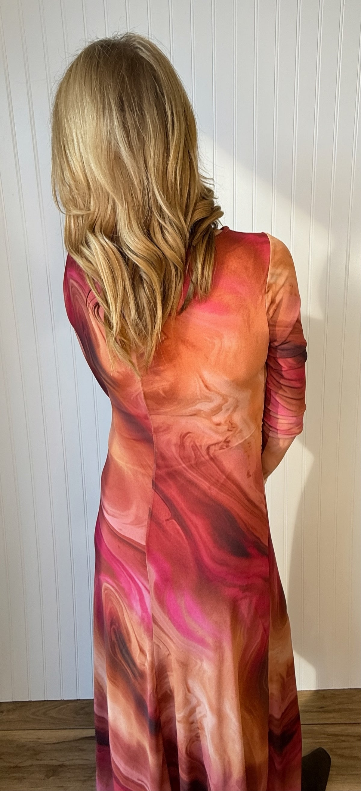 Larkspur Tie Dye Cowl Neck Midi Dress