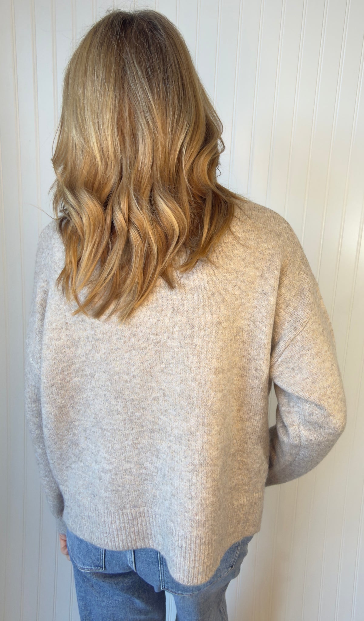 Odile Crew-Neck Button-Up Cardigan