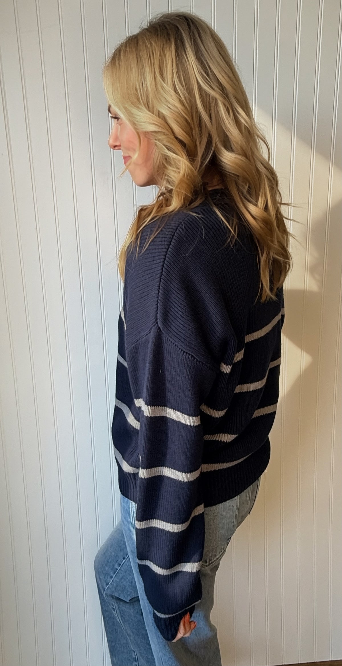 Elena Stripe Crew Sweater