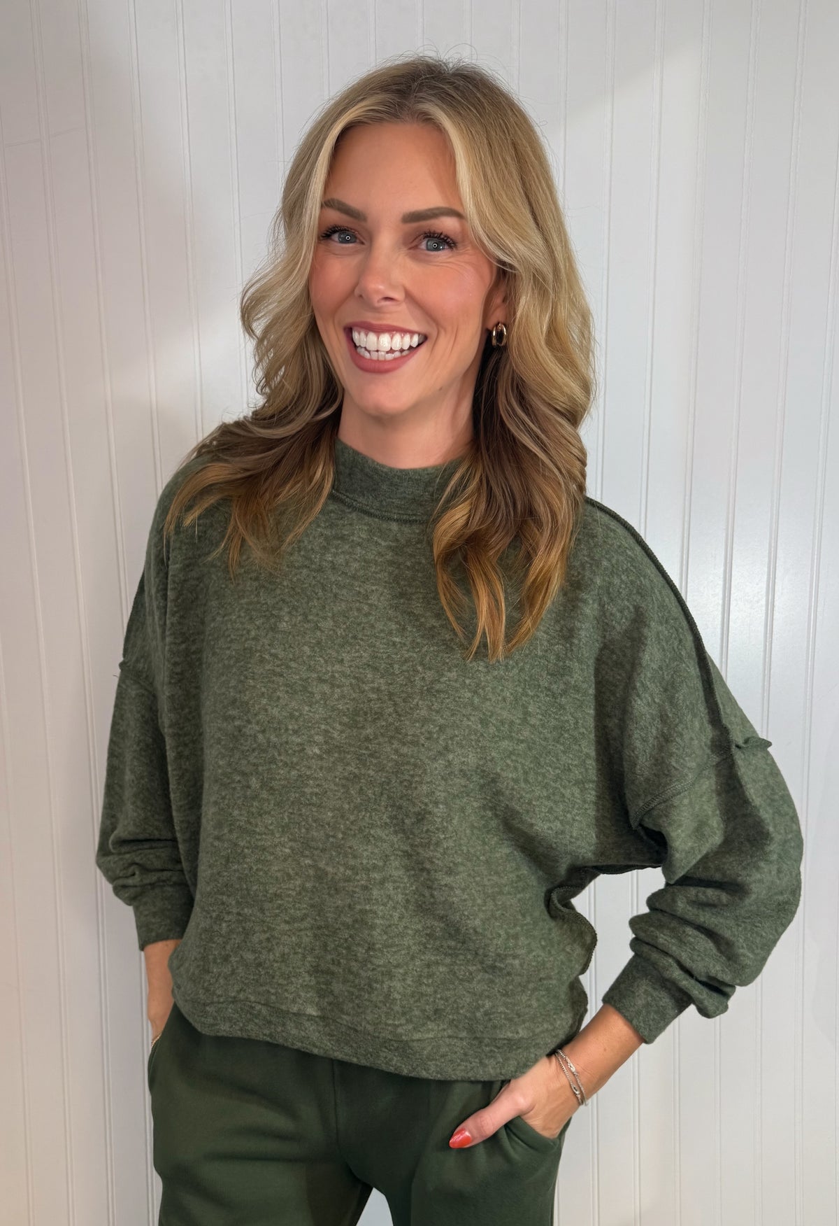 Farrah Melange Hacci Sweater — brushed hacci sweater from Thread & Clover boutique