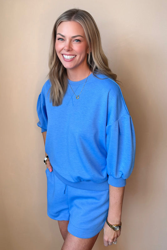Puff Sleeve Scuba Sweatshirt