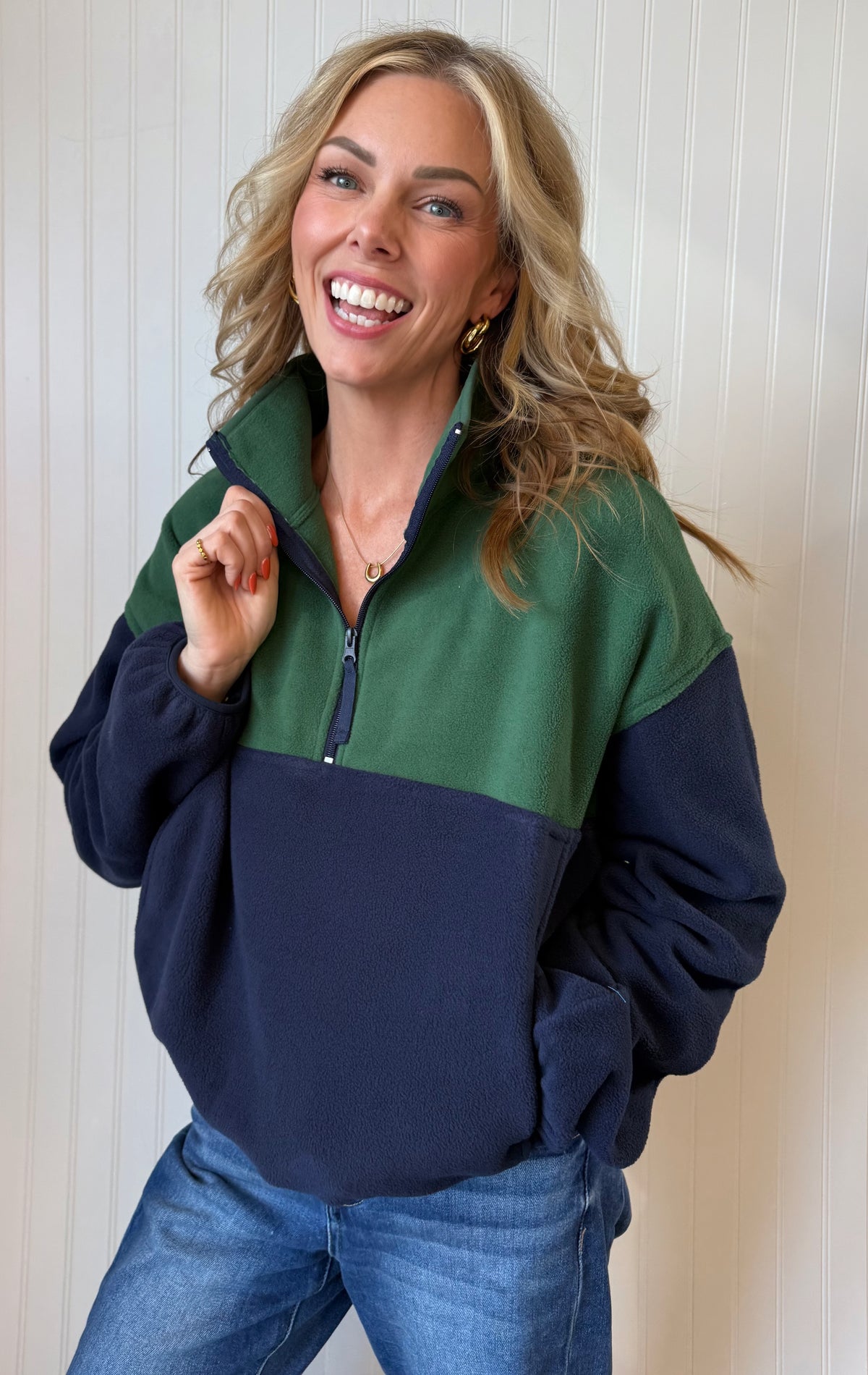 School Spirit Sherpa Pullover Sweatshirt — cozy game-day sherpa pullover from Thread & Clover boutique
