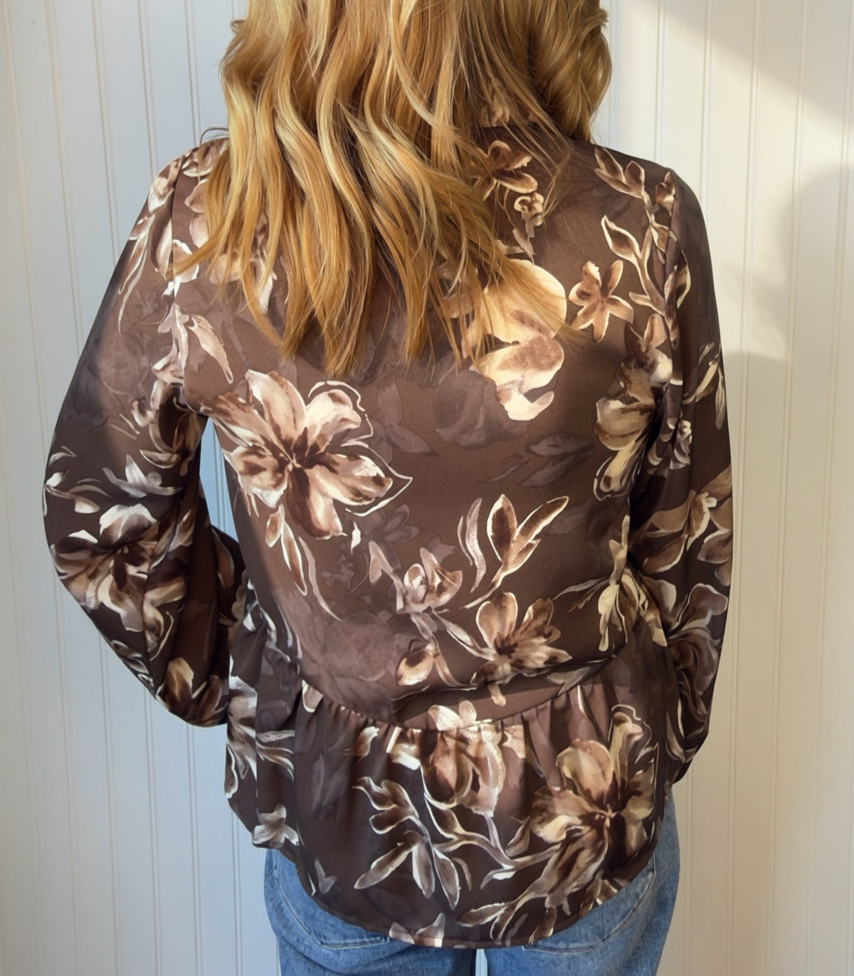 Frannie Ruffle Hem Button Down Blouse