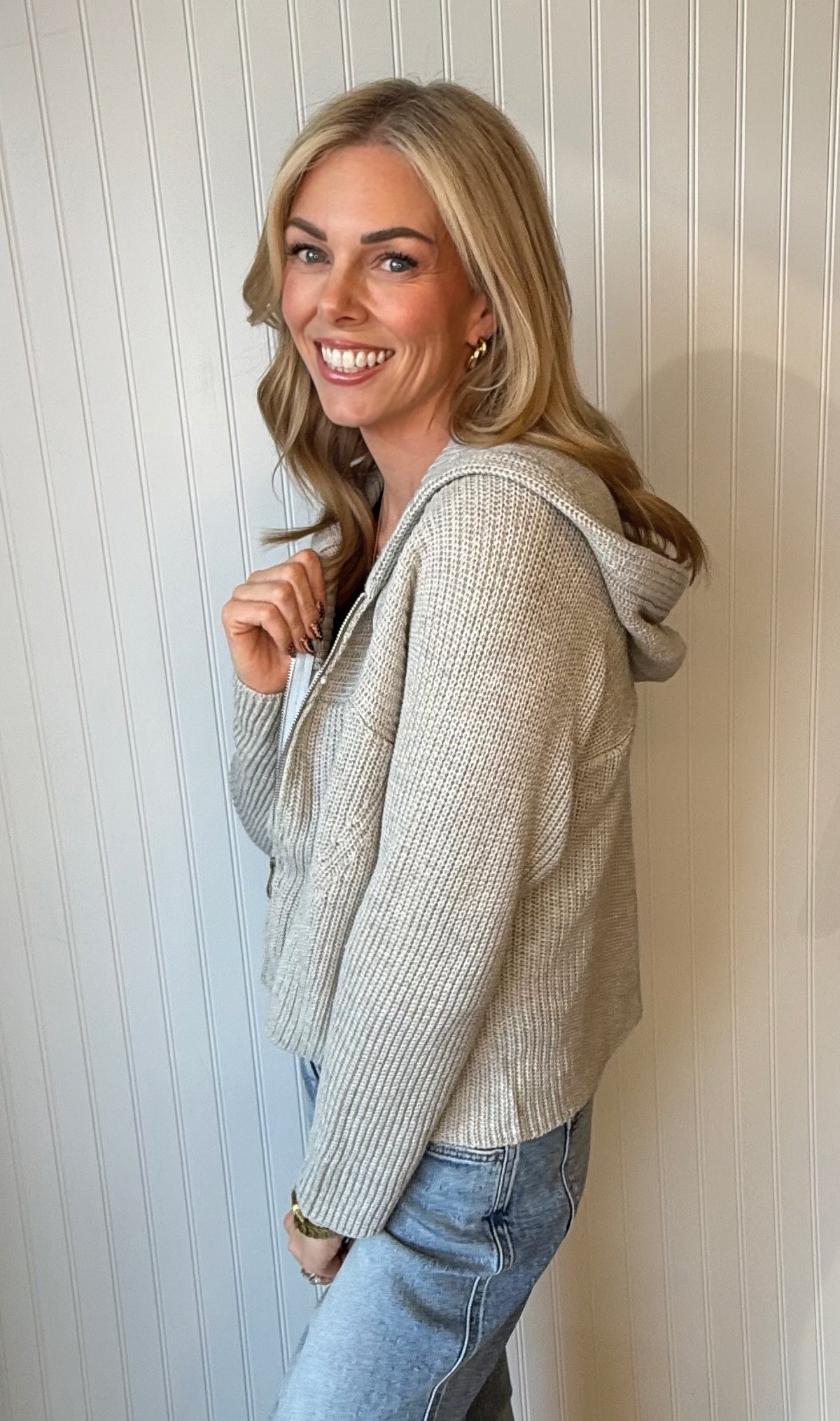 Emery Cropped Hooded Sweater