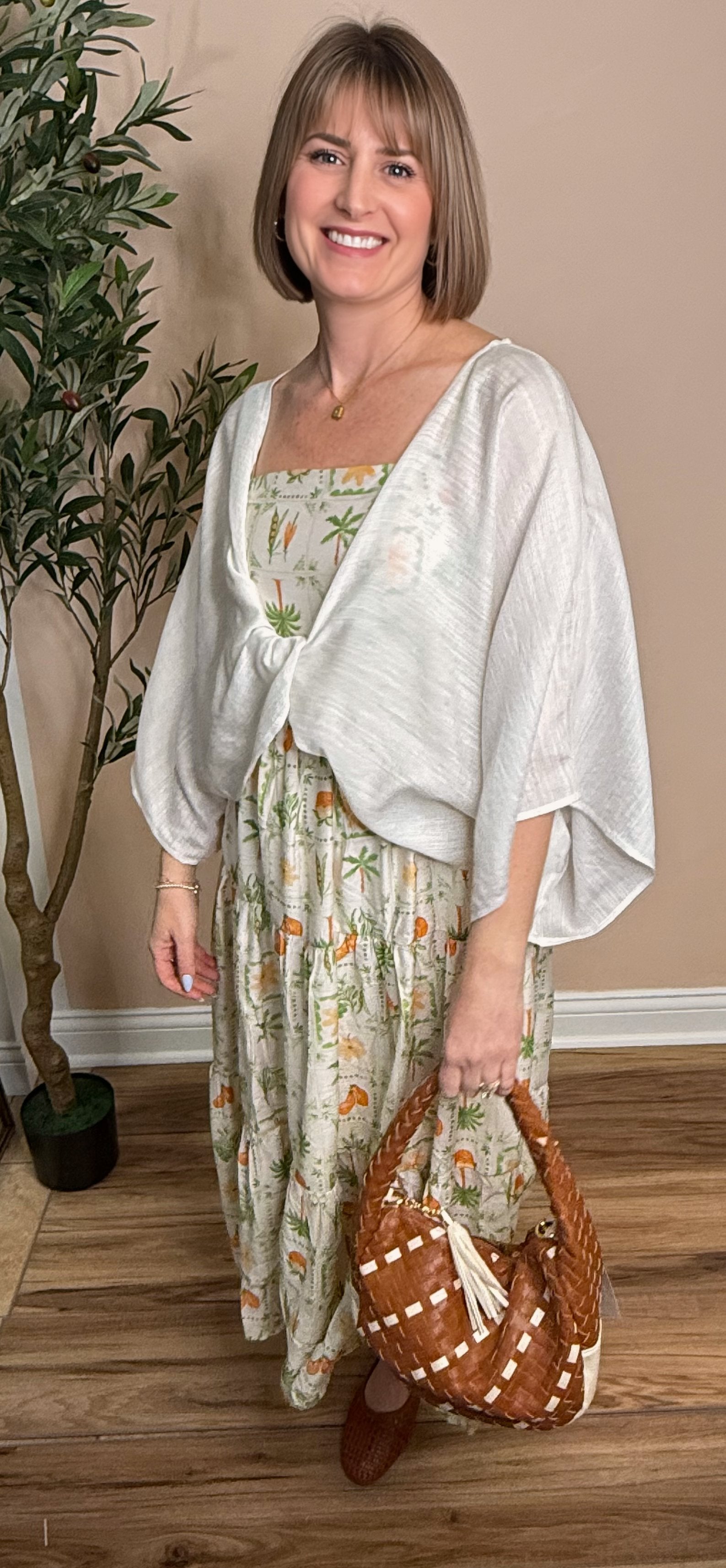 The Willow Cardi in white — airy open-front kimono cardigan from Thread & Clover boutique