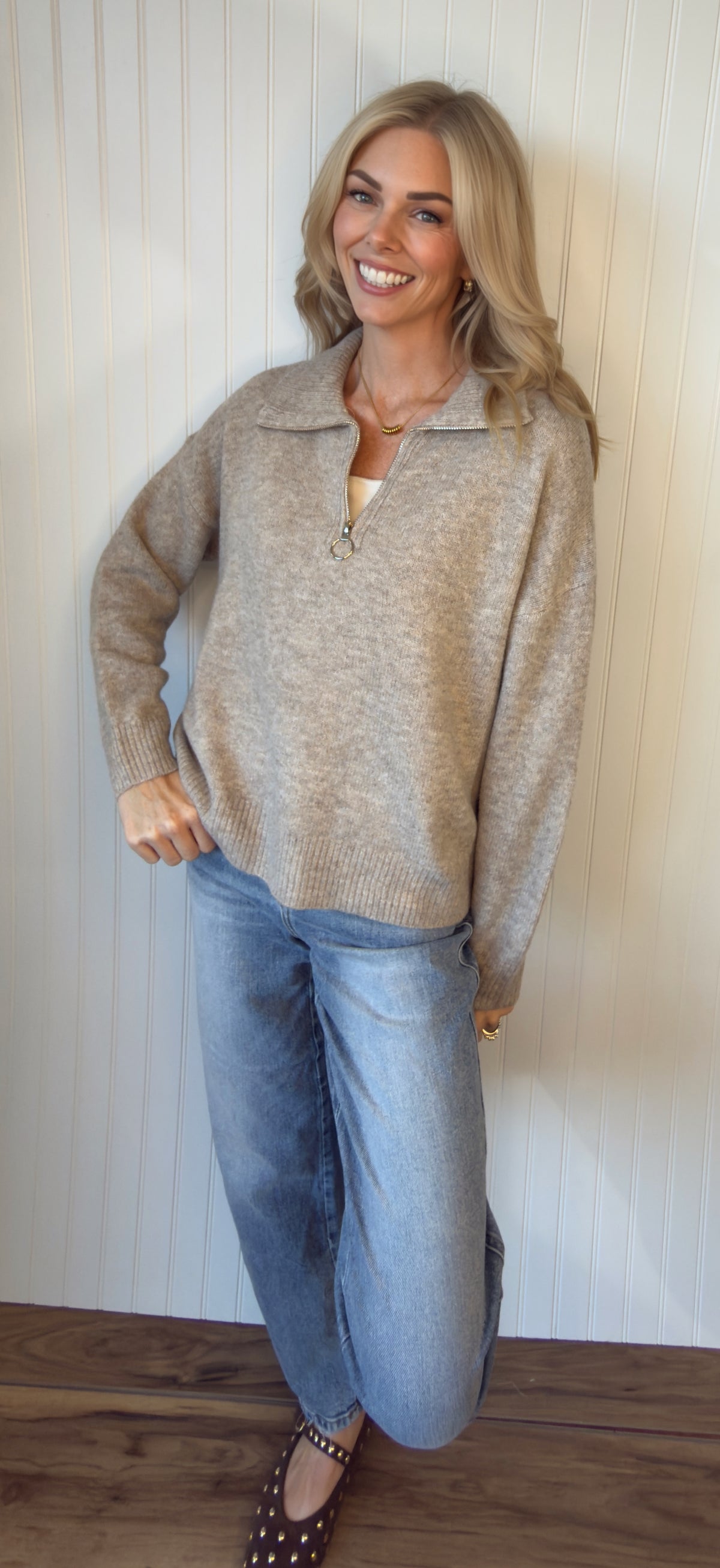 Marren Zipper Collar Sweater