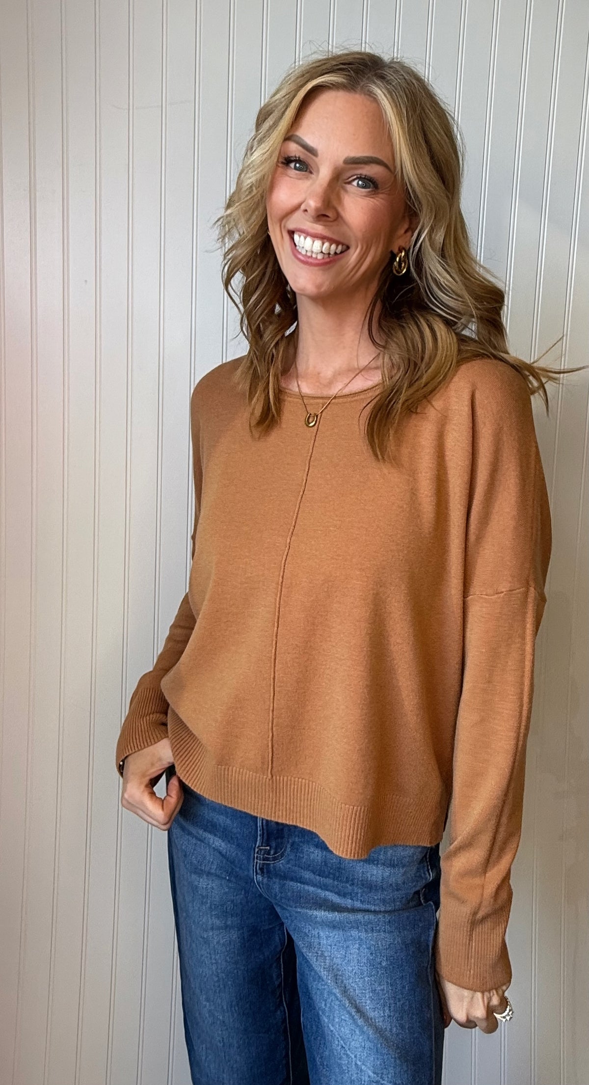 Georgette Round Neck Pullover